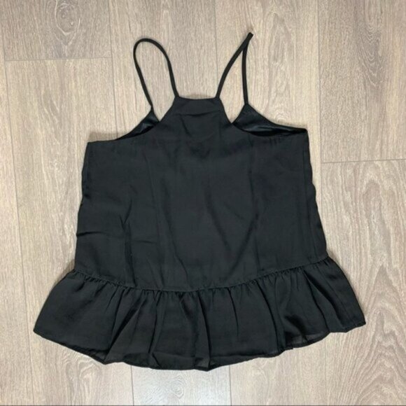 Anthropologie dRA Sham Camisole Blouse Top Flowy Ruffle Peplum Black Size Small - Picture 13 of 15